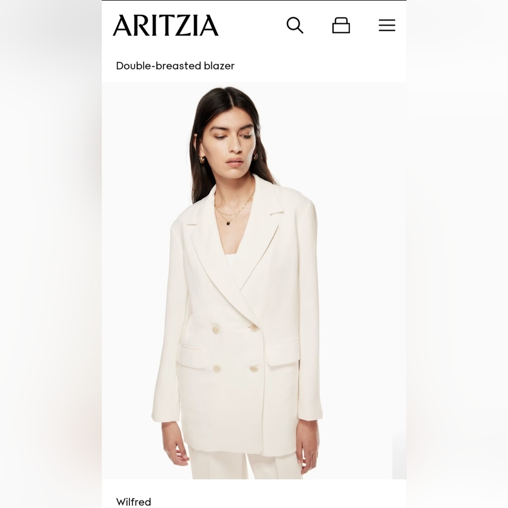 Wilfred Cream Double-Breasted Blazer